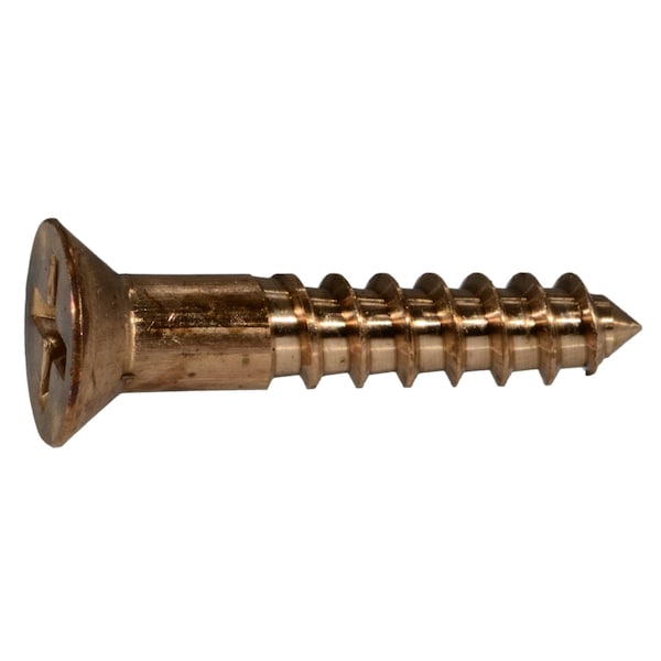 Midwest Fastener Wood Screw, #10, 1 in, Bronze Steel Flat Head Phillips Drive, 5 PK 931001 - main